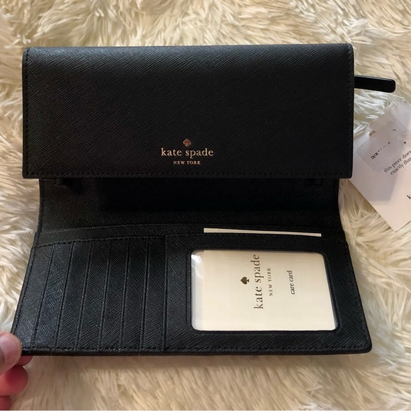 KATE SPADE—“HOLD THE PHONE”, FULL SIZED—NAVY BLUE GENUINE LEATHER WALLET!! NWT!! - Picture 6 of 6